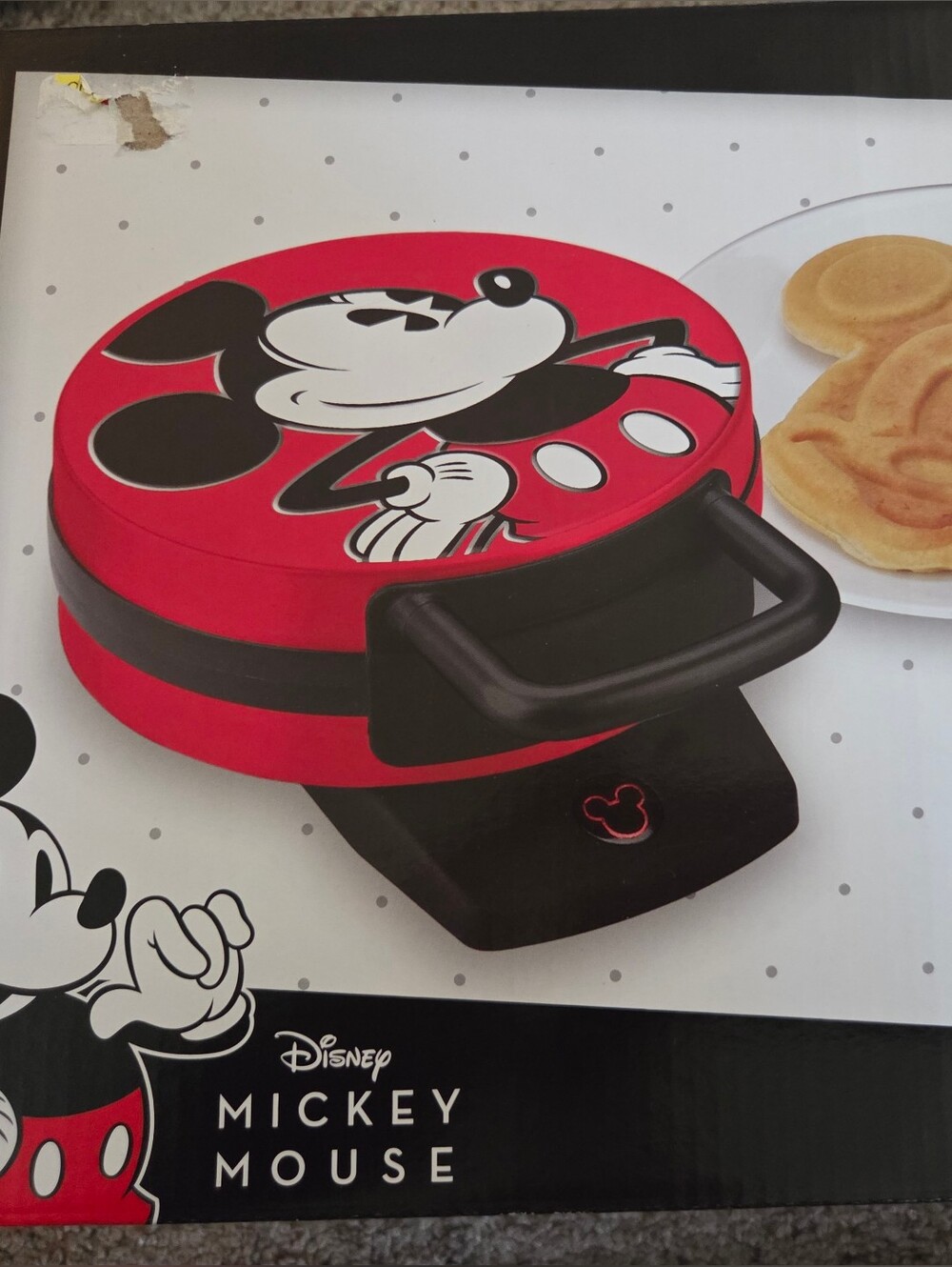 Disney Red and Black Mickey Mouse Waffle Maker